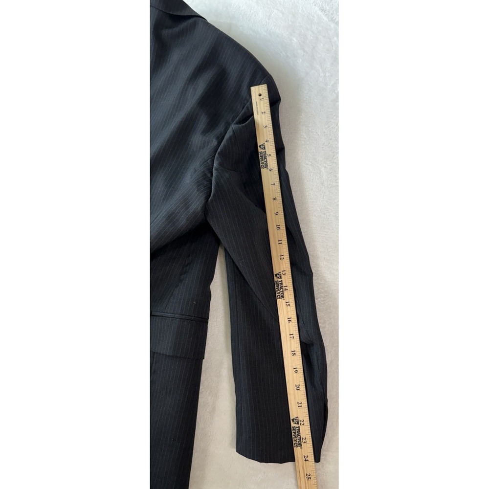 Lauren Ralph Lauren Blazer Mens 42T Wool Cashmere‎ Black Blue Pinstripe - Picture 16 of 16